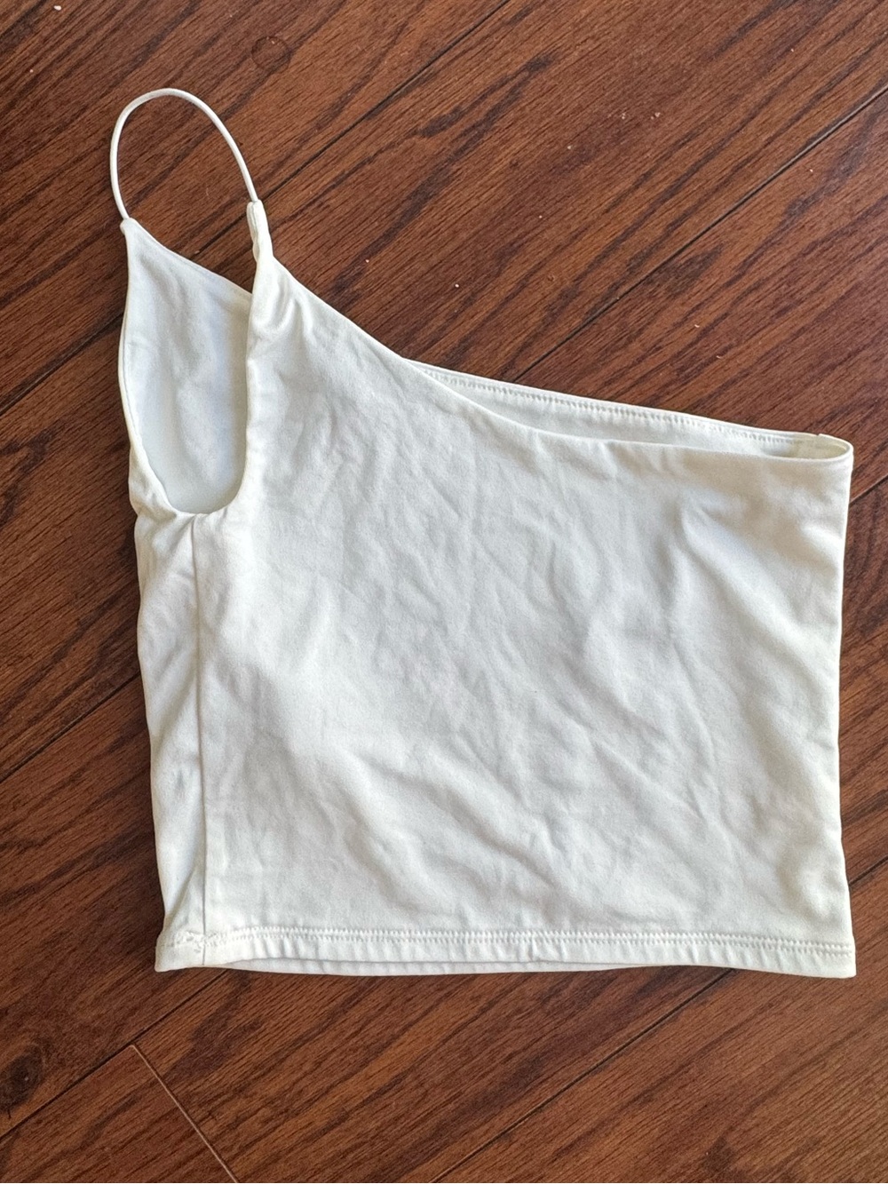 Forever 21 White One-Shoulder Crop Top - Picture 3 of 4